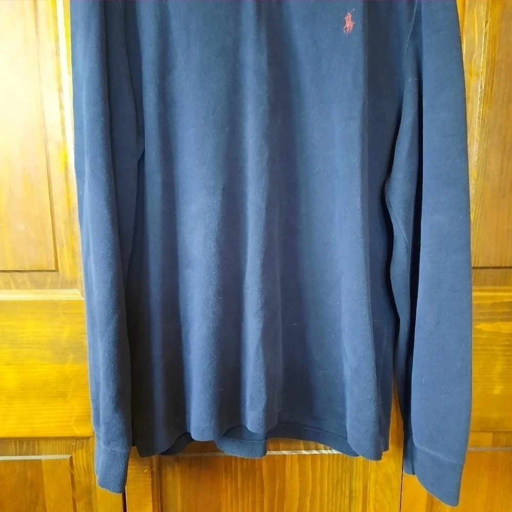 Polo by Ralph Lauren 100% cotton navy blue 1/4 zip pullover sweatshirt Size XL